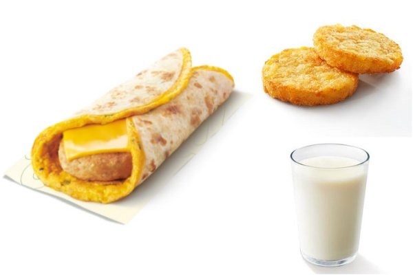 [餐饮单品]-德克士-早餐-两颗蛋芝士鸡扒蛋饼三件套