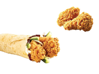 [餐饮单品]-肯德基-【限时秒杀】老北京鸡肉卷+香辣鸡翅（2块）