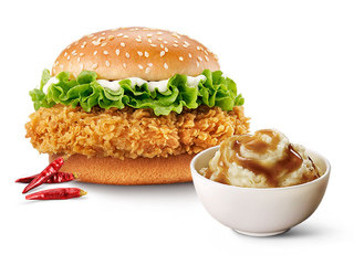 [餐饮一区]-肯德基-香辣鸡腿堡土豆泥组合