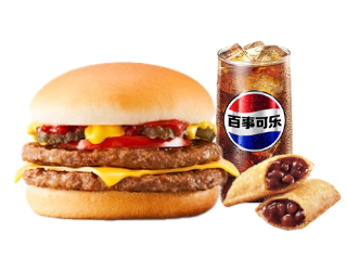 [餐饮一区]-肯德基-汁汁双层嫩牛堡（美式）+红豆派+中可