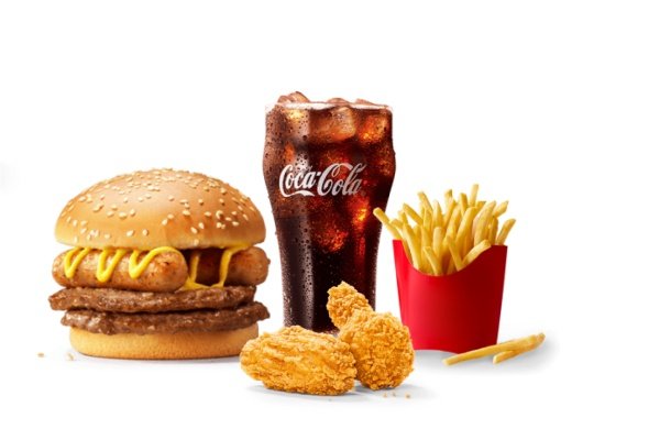 [餐饮单品]-麦当劳-不素之霸双层牛堡四件套(辣翅中薯版)