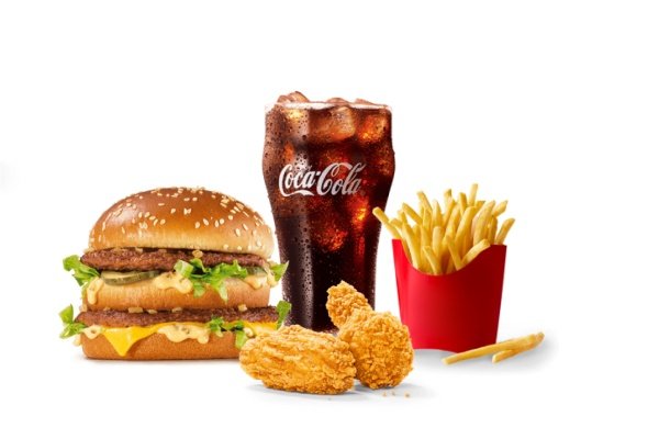 [餐饮单品]-麦当劳-巨无霸四件套(辣翅中薯版)