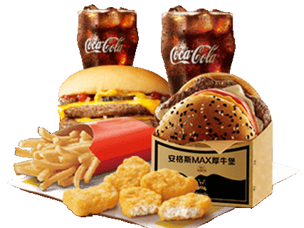 [餐饮一区]-麦当劳-超值厚牛芝士双层吉士双人简餐