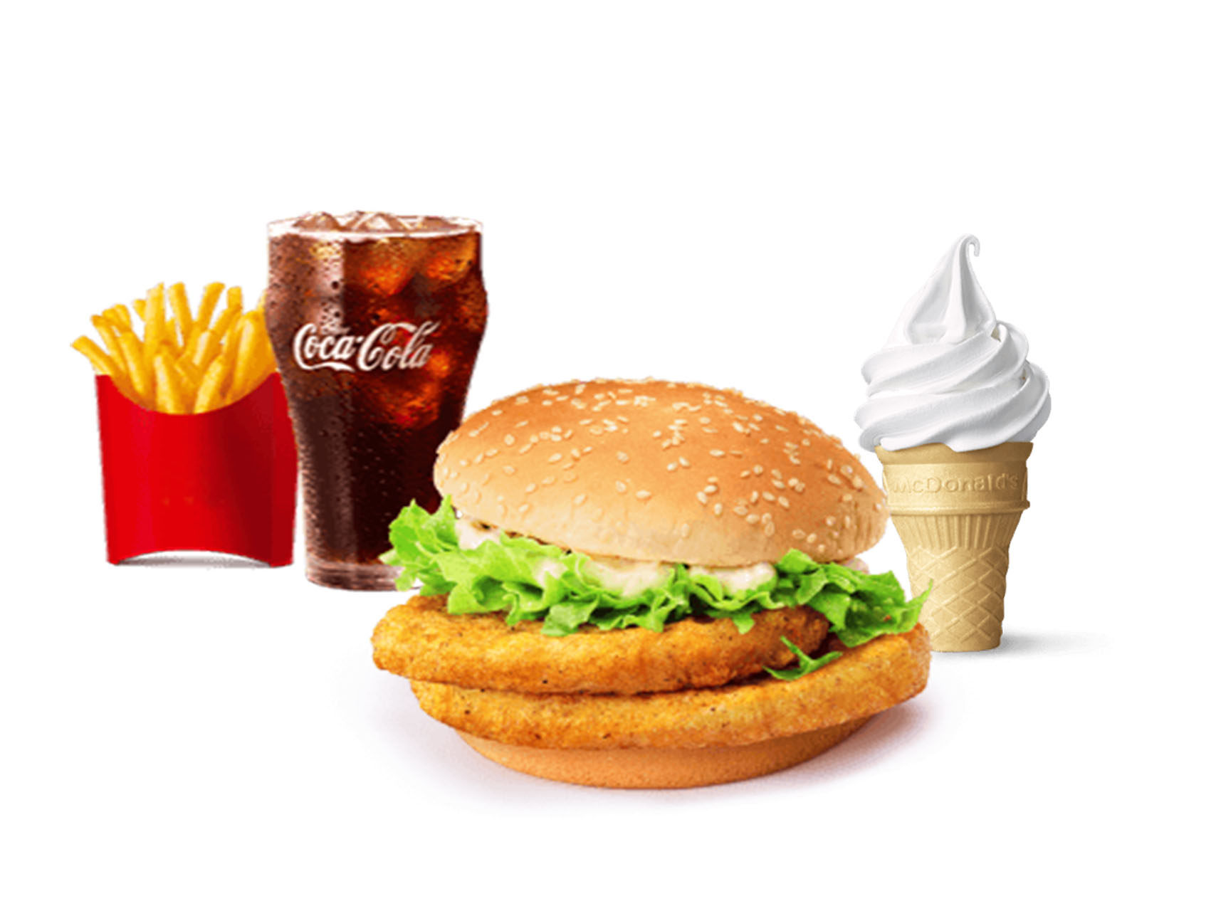 [餐饮一区]-麦当劳-大堡口福圆筒四件套（双层脆鸡堡）