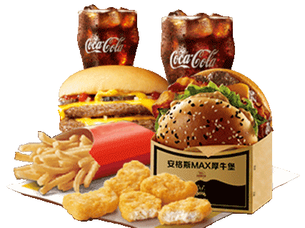 [餐饮一区]-麦当劳-超值厚牛培根双层吉士双人简餐